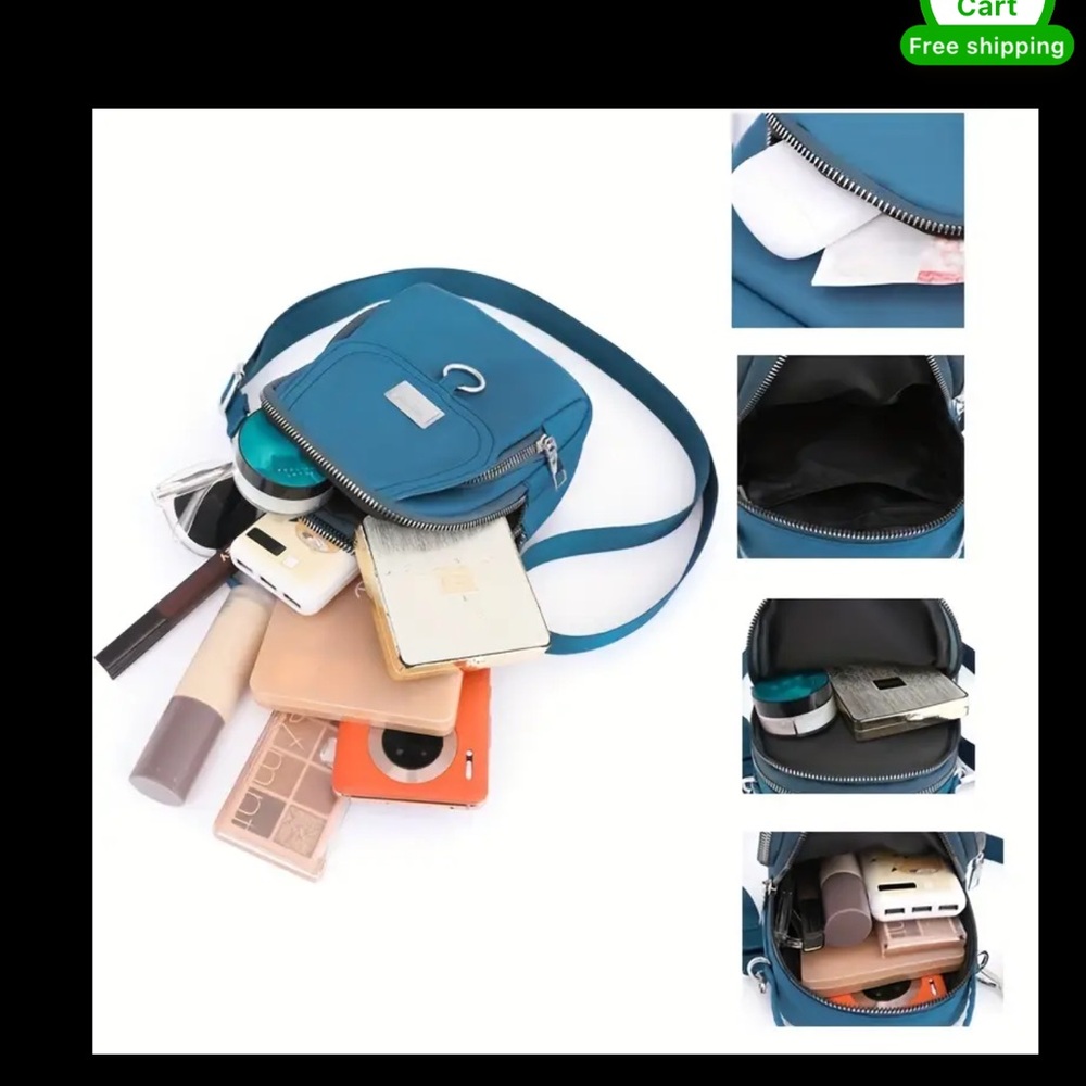 Light Green Crossbody Bag, has adjustable removable crossbody strap~New in pack. - Picture 3 of 7
